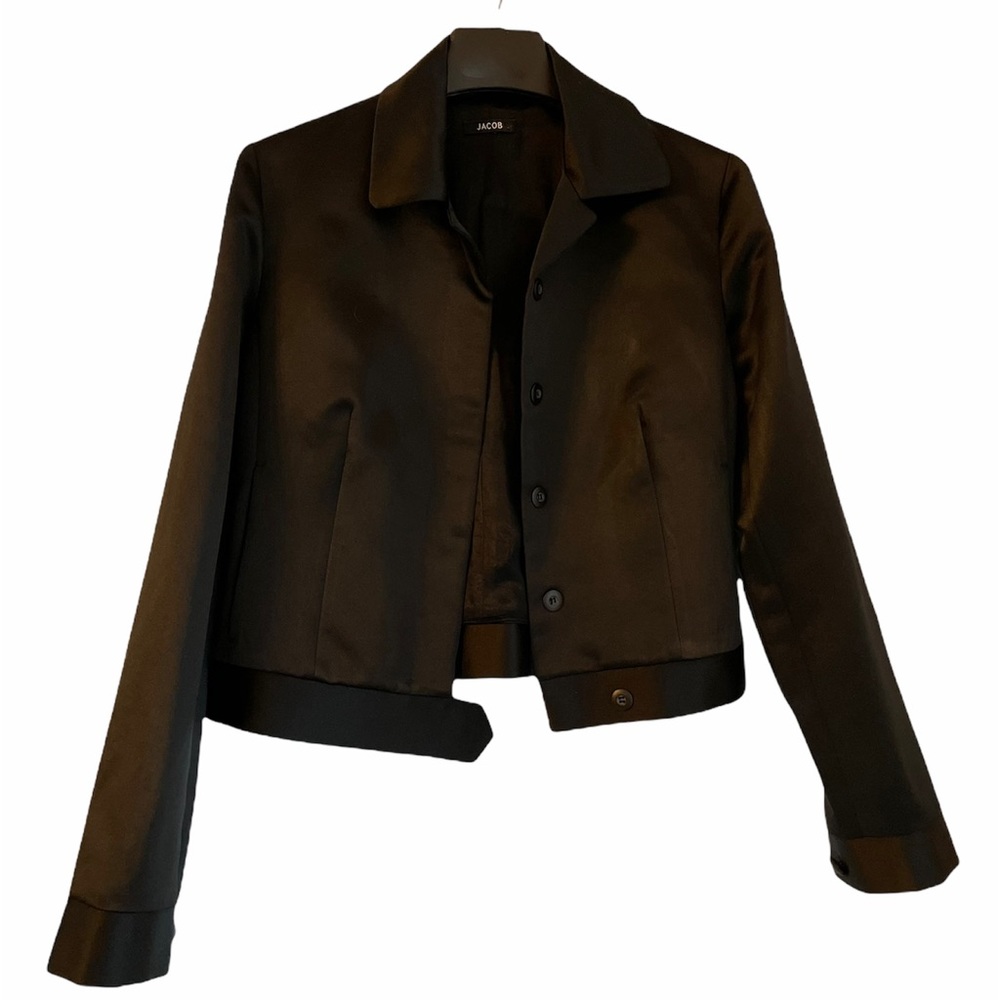 Black satin jacket in very good condition size S